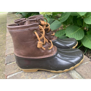 Sperry New Girls Saltwater Navy Rain Boots Shoes 3 Medium YG55362 All Seasons